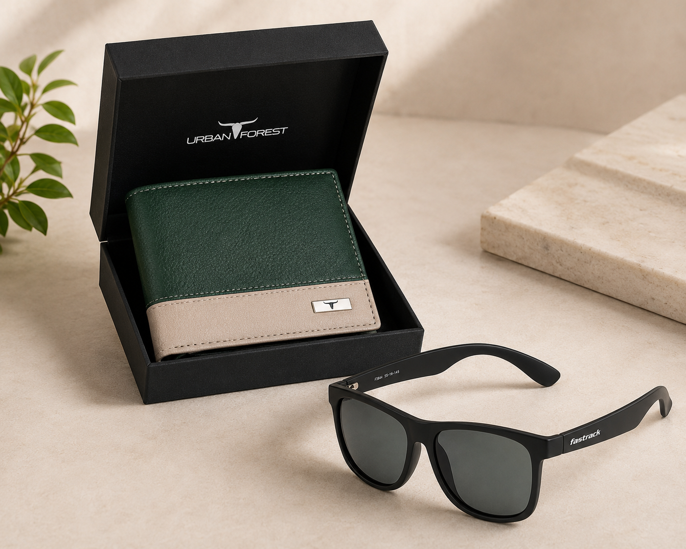 Wallet and Wayfarer Sunglasses